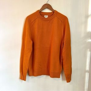 J.Crew Heritage Cotton Crewneck Sweater, Orange Marmalade, Medium
